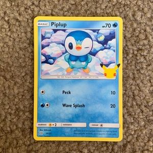 Pokémon 25th Anniversary Piplup Card